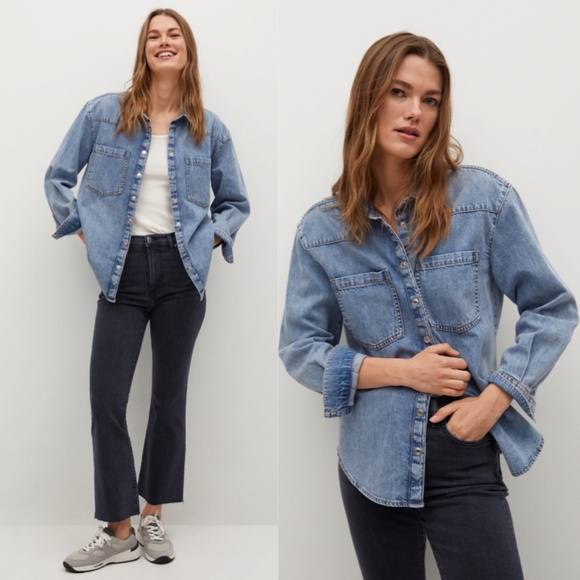 MANGO Jeans Sienna Dark Grey Cropped Flared Raw Hem with Pockets - Picture 2 of 15